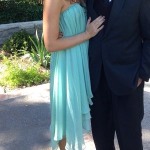 Strapless mint cocktail dress